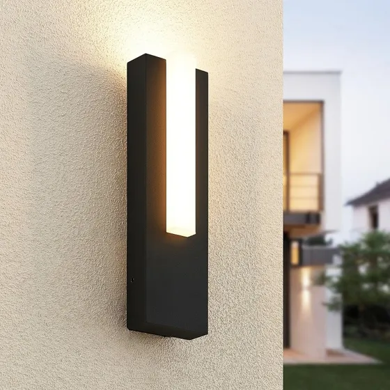 Lucande Virgalia Kinkiet Zewnętrzny LED Graphite 31 cm IP65