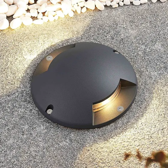 Reflektor podłogowy LED Lindby Cormac, 2-punktowy, Ø 21 cm, IP67