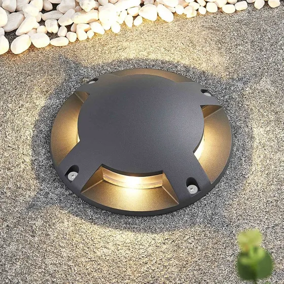 Lindby Cormac 4 LED Reflektor Podłogowy Dark Grey IP67
