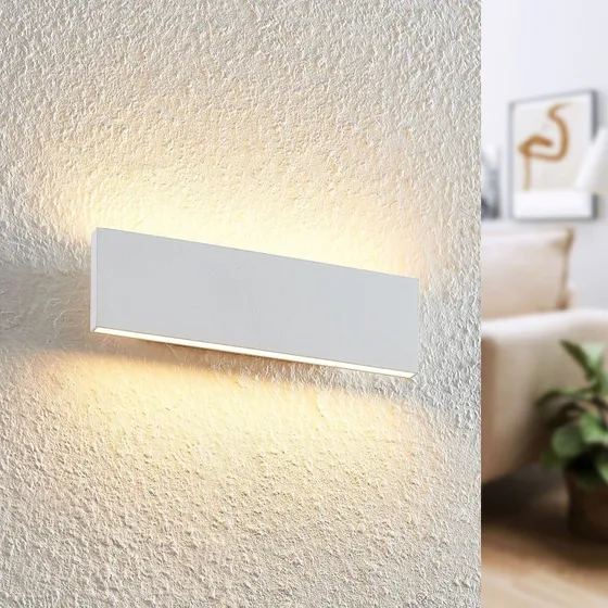 Kinkiet LED Lindby Ignazia 28 cm, biały, metal, góra/dół