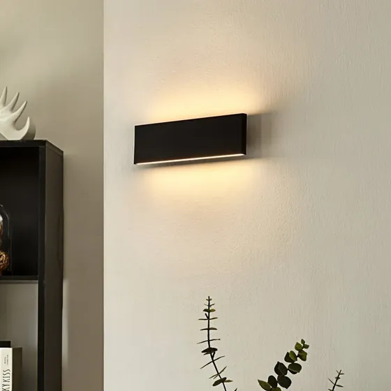 Lindby Ignazia Kinkiet LED Black 28cm - Nowoczesna Lampa Ścienna