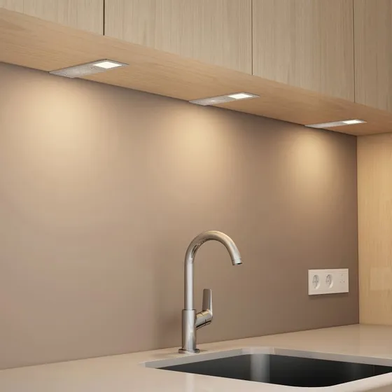 Zestaw 3 opraw podszafkowych LED Nortra Arcchio, kolor aluminiowy