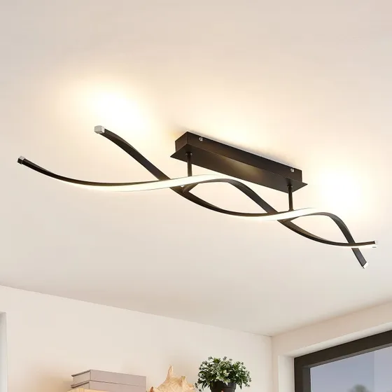 Lindby Welina Lampa Sufitowa LED Matt Black