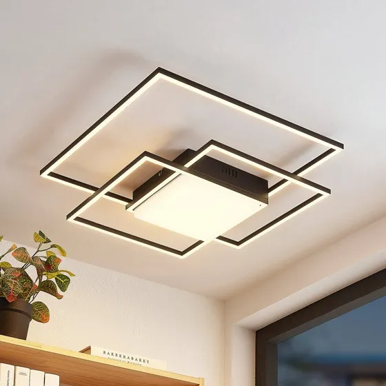 Lindby Nelinka LED Lampa Sufitowa Black - 60 cm