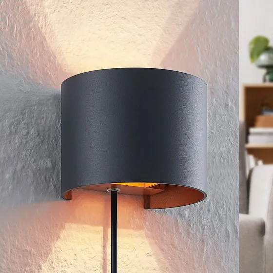 Arcchio Lampa Ścienna Zuzana Round Black - Okrągły Kinkiet