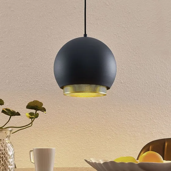 Lucande Sivaniel Lampa Wisząca Ø25 Black/Gold