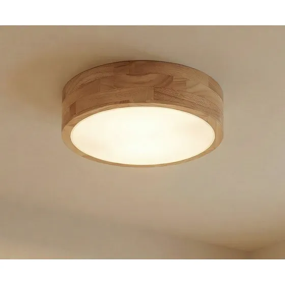 Lindby Tanju Lampa sufitowa drewno kauczukowe Ø30 cm
