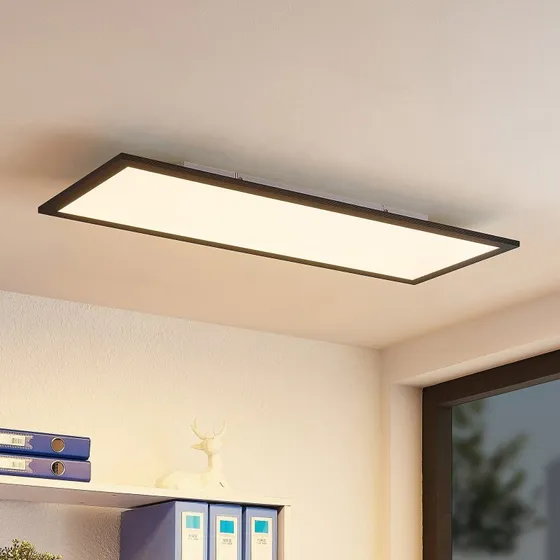 Lindby Nelios Lampa Sufitowa LED 4000K 80x30 cm Czarna