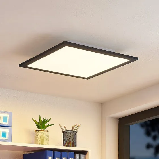 Lindby Nelios Panel LED 40x40 Black CCT 2700-6500K