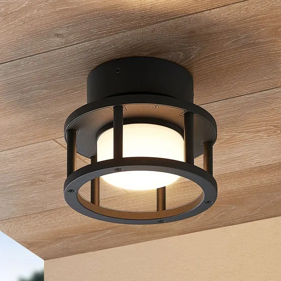 Lucande Berenike Lampa Sufitowa Ogrodowa Dark Grey Ø 17 cm