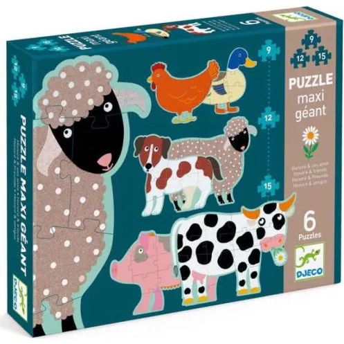 Djeco: Puzzle gigant Honore i Przyjaciele 3+