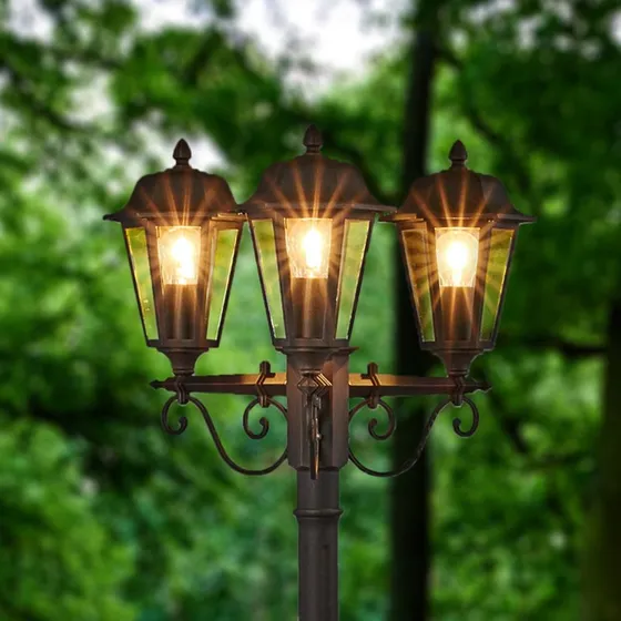 Lindby Lamina 3 Lampa Parkowa Clear/Rust - Antyczny Styl