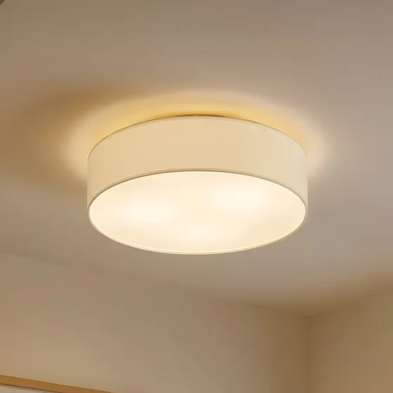 Lampa sufitowa Lindby Sebatin Ø50 kremowa/niklowa