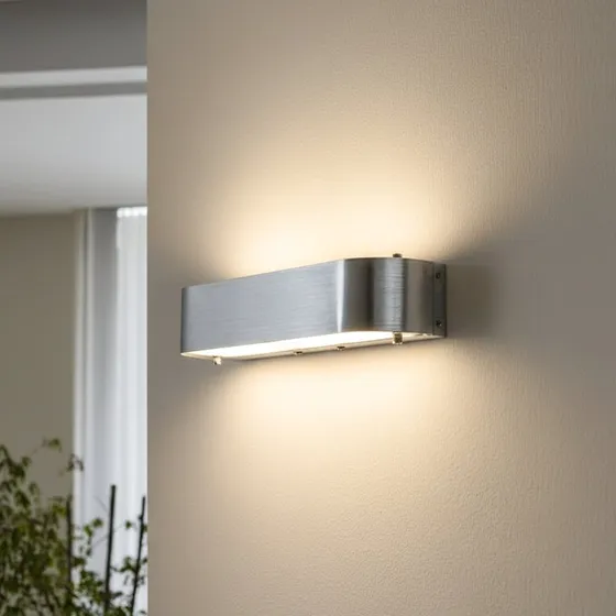 Lindby Nika Lampa Ścienna Alu - Nowoczesny Kinkiet E14