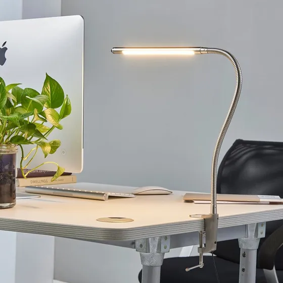 Lampa z klipsem LED Lionard, 53 cm, matowy nikiel