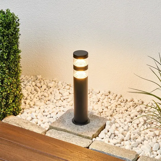 Lindby Lanea LED Lampa Ogrodowa Black/Clear, 40 cm, Stal Nierdzewna
