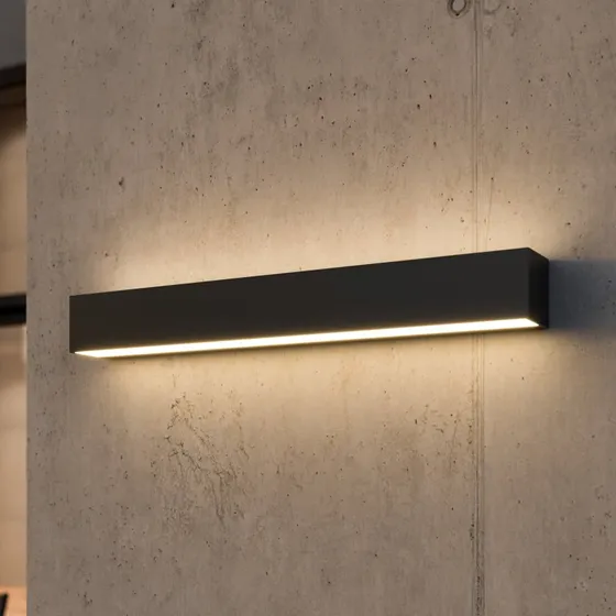 Kinkiet LED Lucande Lengo, 50 cm, Antracyt, Światło w górę