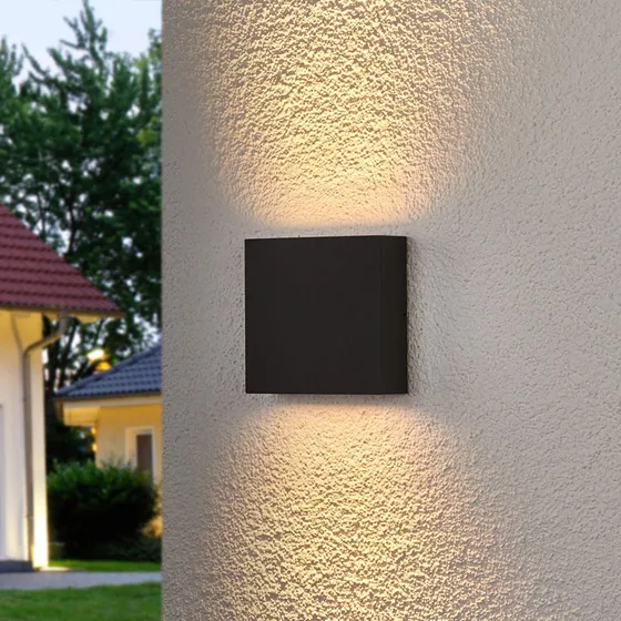 Lucande Trixy LED Lampa Ścienna Ogrodowa Grafitowa