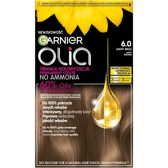 Garnier Olia farba do włosów 6.0 Jasny Brąz