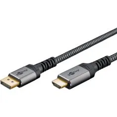 Goobay Plus Kabel DisplayPort do HDMI 4K/60Hz 2m szary