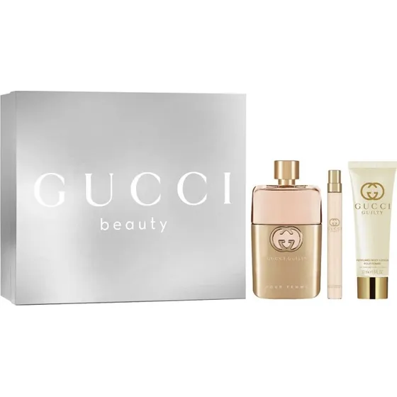 Gucci Guilty Pour Femme zestaw: EDP 90ml, EDP 10ml, balsam 50ml