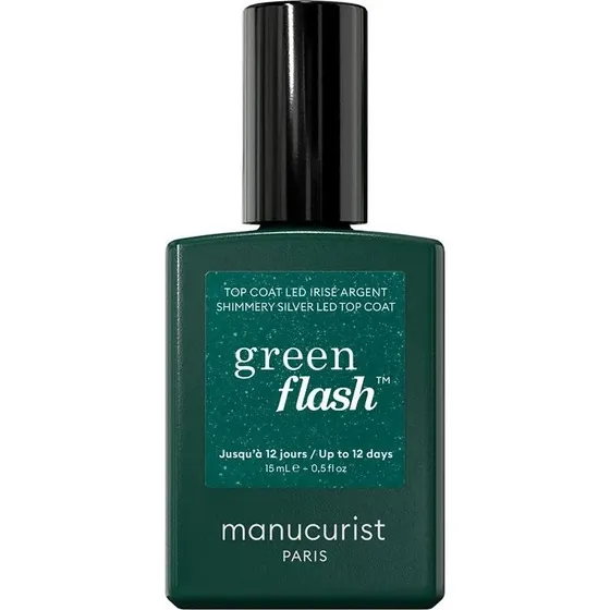 Manucurist Green Flash Shimmery Silver Top Coat 15ml