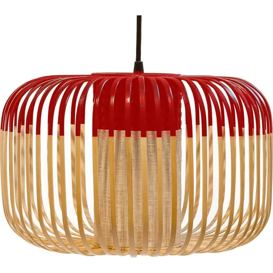 Lampa wisząca Forestier Bamboo S Red, Ø 35 cm