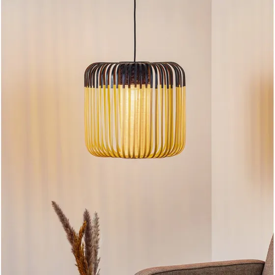 Forestier Bamboo M Lampa wisząca, czarna, Ø 45 cm