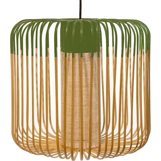 Forestier Bamboo Light M - Lampa wisząca bambusowa, zielona