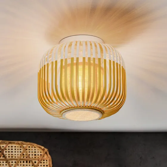 Forestier Bamboo Light XS White - Lampa sufitowa bambusowa