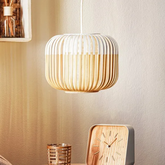 Lampa wisząca Forestier Bamboo XS White - biała, Ø 27 cm