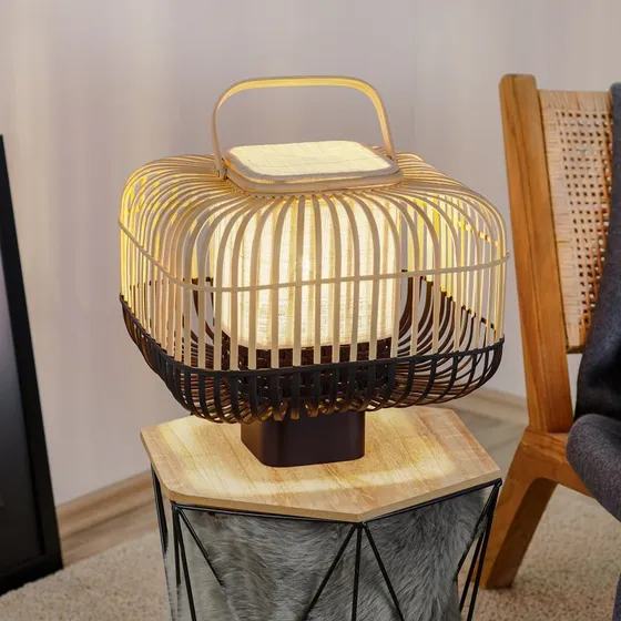 Forestier Bamboo Square S Lampa Stołowa Black