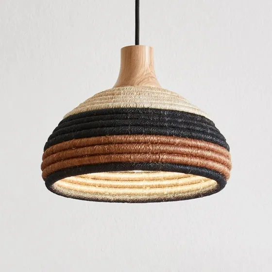 Forestier Grass XS żyrandol rattan abacá, brązowy