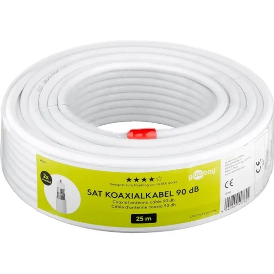 Goobay Kabel Koncentryczny RG6 2xEKR 90dB CCS 25m