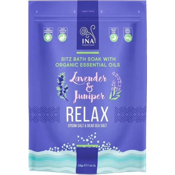 INA ESSENTIALS Relax sól do kąpieli z lawendą i jałowcem 330g
