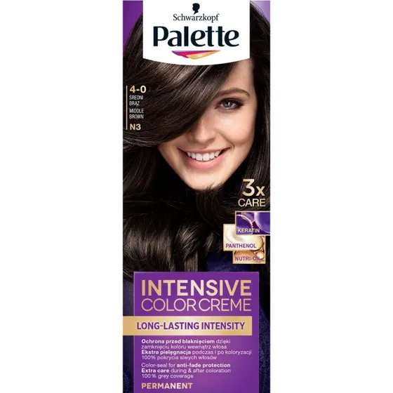 Schwarzkopf Palette Intensive Color Creme 4-0 (N3) Średni Brąz