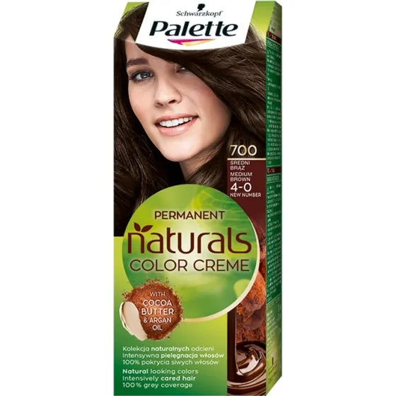 Schwarzkopf Palette Permanent Naturals 700/ 4-0 Średni Brąz