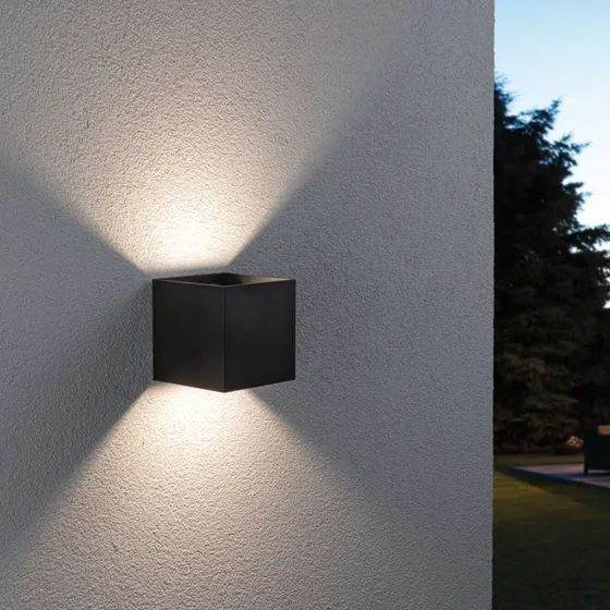 Paulmann Kinkiet zewnętrzny LED Cybo RGBW, 10 cm, antracyt