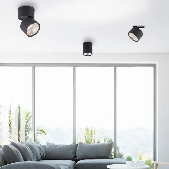Lampa sufitowa LED PURE Nola, 1-punktowa, czarna