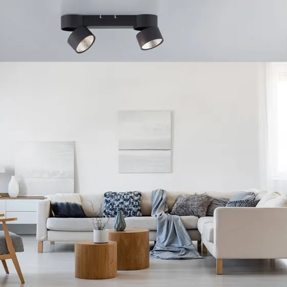 Lampa sufitowa LED PURE Nola, 2-punktowa, czarna