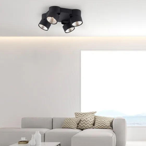 Lampa sufitowa LED PURE Nola, 4-punktowa, czarna