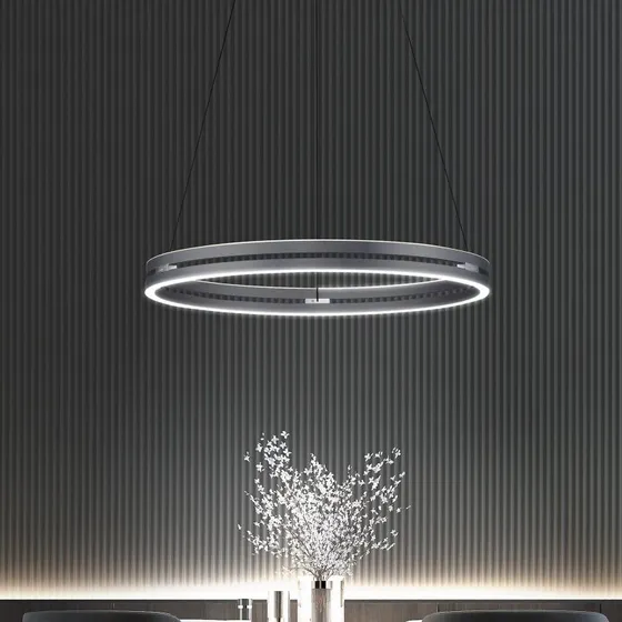 Paul Neuhaus PURE E-Loop Żyrandol LED Mystic Grey Ø70 cm