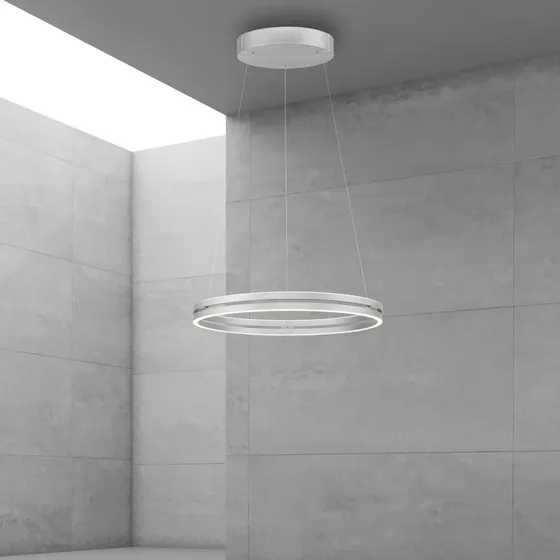 Paul Neuhaus PURE E-Loop Żyrandol LED, kamienny, Ø70 cm
