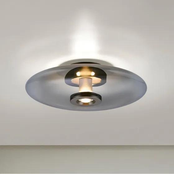 Lampa sufitowa LED Vitrum PURE, szara, szkło/aluminium, Ø 45 cm