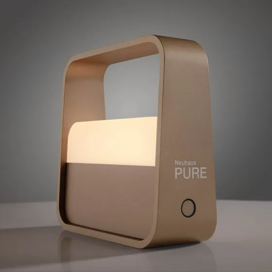 PURE PURE Go Lampa stołowa LED, brązowa, aluminium