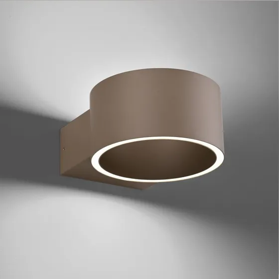 PURE PURE Clipse Kinkiet LED brąz, aluminium, Ø 15 cm