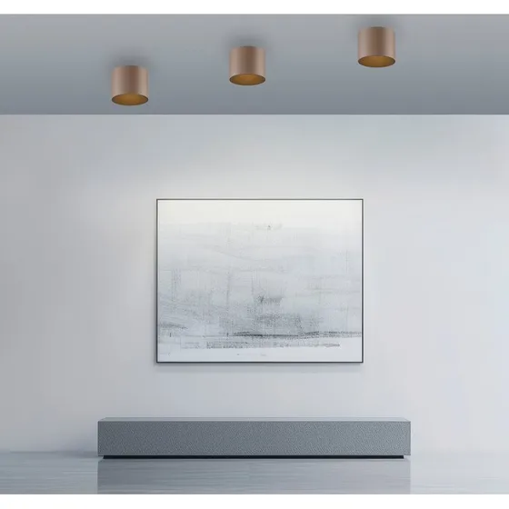 Lampa sufitowa LED PURE Point, brązowa, Ø 18 cm, IP44