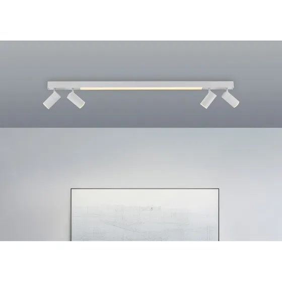 PURE Lines Lampa sufitowa LED 120 cm, biała, CCT, z pilotem