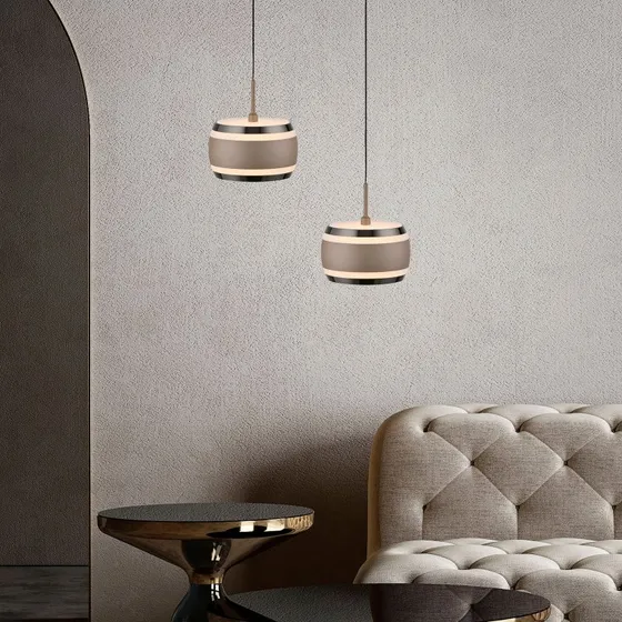 Żyrandol LED PURE Falling Rings, brązowa, Ø 13 cm, CCT