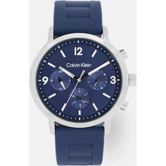 Calvin Klein Zegarek Mski Granatowy z Paskiem z Silikonu